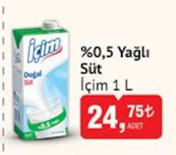 İçim %0.5 Yağlı Süt 1 lt
