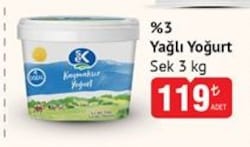 Sek Kaymaksız 3 kg Yoğurt