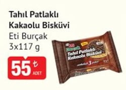 Eti Burçak Tahıl Patlaklı Kakaolu Bisküvi 3x117 gr