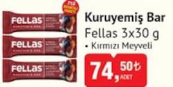 Fellas Kırmızı Meyveli Kuruyemiş Bar 3x30 g 