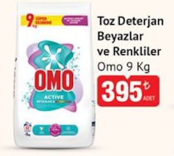 Omo Active Beyazlar ve Renkliler için 9 kg Toz Deterjan