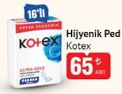 Kotex Ultra Gece Hijyenik Ped 16'lı