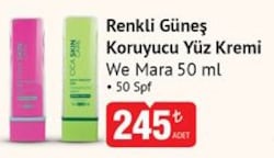 We Mara Renkli Güneş Koruyucu Yüz Kremi 50 ml 50 Spf