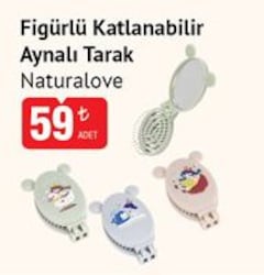 Naturalove Figürlü Katlanabilir Aynalı Tarak 