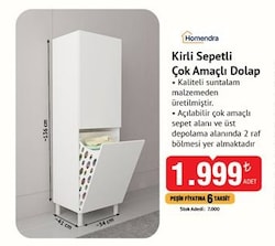 Homendra Kirli Sepetli Çok Amaçlı Dolap