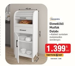 Homendra Ekmeklikli Mutfak Dolabı