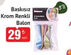 Balon Krom Renkli Baskısız 5'li 