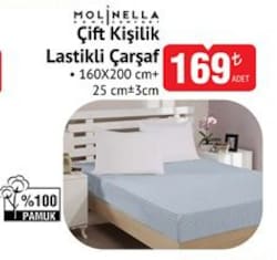 Molinella Çift Kişilik Lastikli Çarşaf 