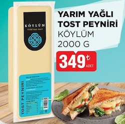 Köylüm Yarım Yağlı Tost Peyniri 2000 g