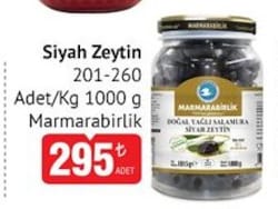 Marmarabirlik Siyah Zeytin 201-260 Adet/kg 1000 g