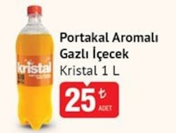 Kristal Portakal Aromalı Gazlı İçeçek 1 L 