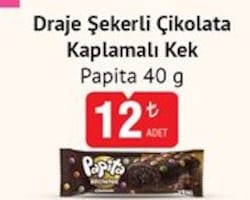 Papita Draje Şekerli Çikolata Kaplamalı Kek 40 g 
