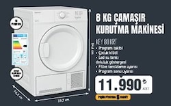 Keysmart Key 80 KRT 8 kg Çamaşır Kurutma Makinesi
