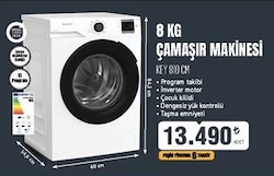 Keysmart KEY810CM 8 kg Çamaşır Makinesi 