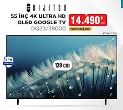 Dijitsu DQ33/38000 55 inç 4K Ultra HD Qled Google Tv 