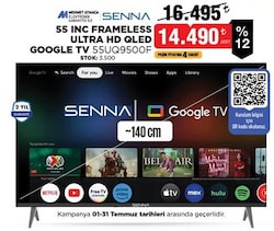 Senna 55UQ9500F 4K Ultra HD 55' 140 Ekran Uydu Alıcılı Google Smart LED TV