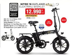 Skyjet Nitro 16 250 W Katlanabilir Elektrikli Bisiklet