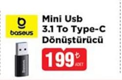 Baseus Ingenuity USB to Type-C Dönüştürücü