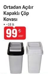 Ortadan Açılır Kapaklı Çöp Kovası 18 lt 