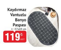 Kaydırmaz Vantuzlu Banyo Paspası 37x69 cm 