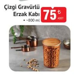 Çizgi Gravürlü Erzak Kabı 800 ml 