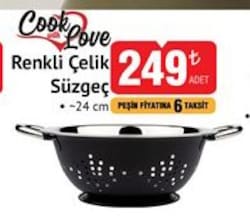 Cook Love Renkli Çelik Süzgeç 24 cm 