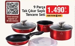 9 Parça Tak Çıkar Saplı Tencere Seti 