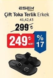 Esem Erkek Çift Toka Terlik