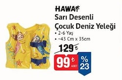 Hawai Sarı Desenli Çocuk Deniz Yeleği 43x36 cm