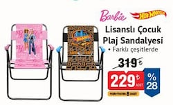 Barbie/Hot Wheels Lisanslı Çocuk Plaj Sandalyesi