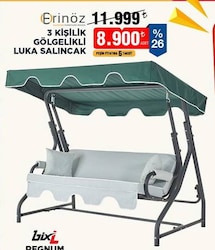 Erinöz 3 Kişilik Gölgelikli Luka Salıncak