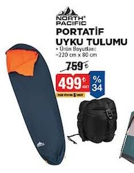 North Pacific Portatif Uyku Tulumu Lacivert - Turuncu