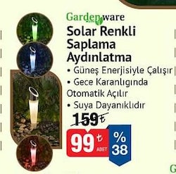 Gardenware Solar Renkli Saplama Aydınlatma