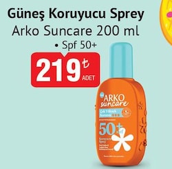 Arko Suncare Çok Yüksek Korumalı 200 ml 50 Faktör Güneş Spreyi