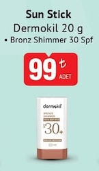 Dermokil Bronze Shimmer 20 gr 30 Faktör Stick Bronzlaştırıcı