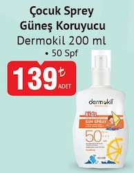 Dermokil Yüksek Koruyucu 200 ml 50 Faktör Çocuk Güneş Spreyi