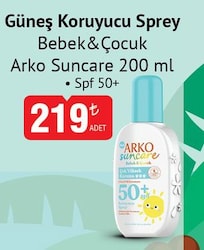 Arko Suncare Çok Yüksek Korumalı 200 ml 50 Faktör Bebek ve Çocuk Güneş Kremi