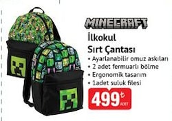 Minecraft İlkokul Sırt Çantası Çeşitleri
