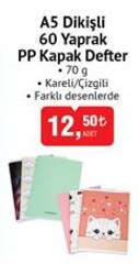Studi A5 60 Yaprak Plastik Kapak Dikişli Defter Çizgili