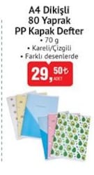Studi A4 80 Yaprak Plastik Kapak Dikişli Defter Kareli