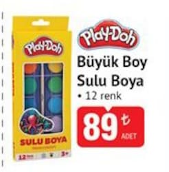 Play-Doh PLAY-SU003 Büyük Boy 12'li Sulu Boya