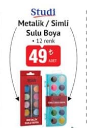 Studi Metalik/Simli Sulu Boya 12 Renk