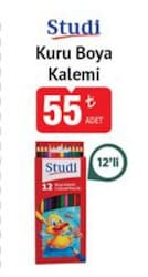 Studi 12 Renk Jumbo Kuru Boya Kalemi