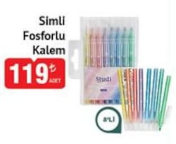 Studi Simli Fosforlu Kalem 8'li