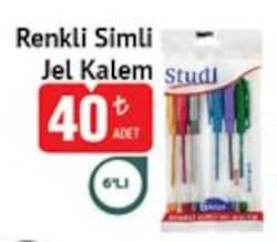 Studi Renkli Simli Jel Kalem 6'lı
