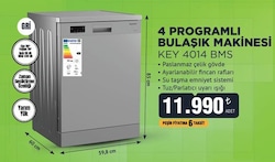 Keysmart KEY 4014 BMS 4 Programlı Bulaşık Makinesi