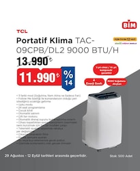 TCL TAC-09CPB/DL2 A 9000 BTU Inverter Mobil Klima