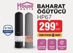 House Pratik Hp67 Pilli Işıklı Otomatik Tuz Ve Baharat Öğütücü Gri
