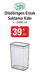 Hobby Life Dikdörtgen Erzak Saklama Kabı 2400 ml 