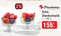 Paşabahçe Echo 51769 250 cc 2'li Ayaklı Dondurma Kasesi